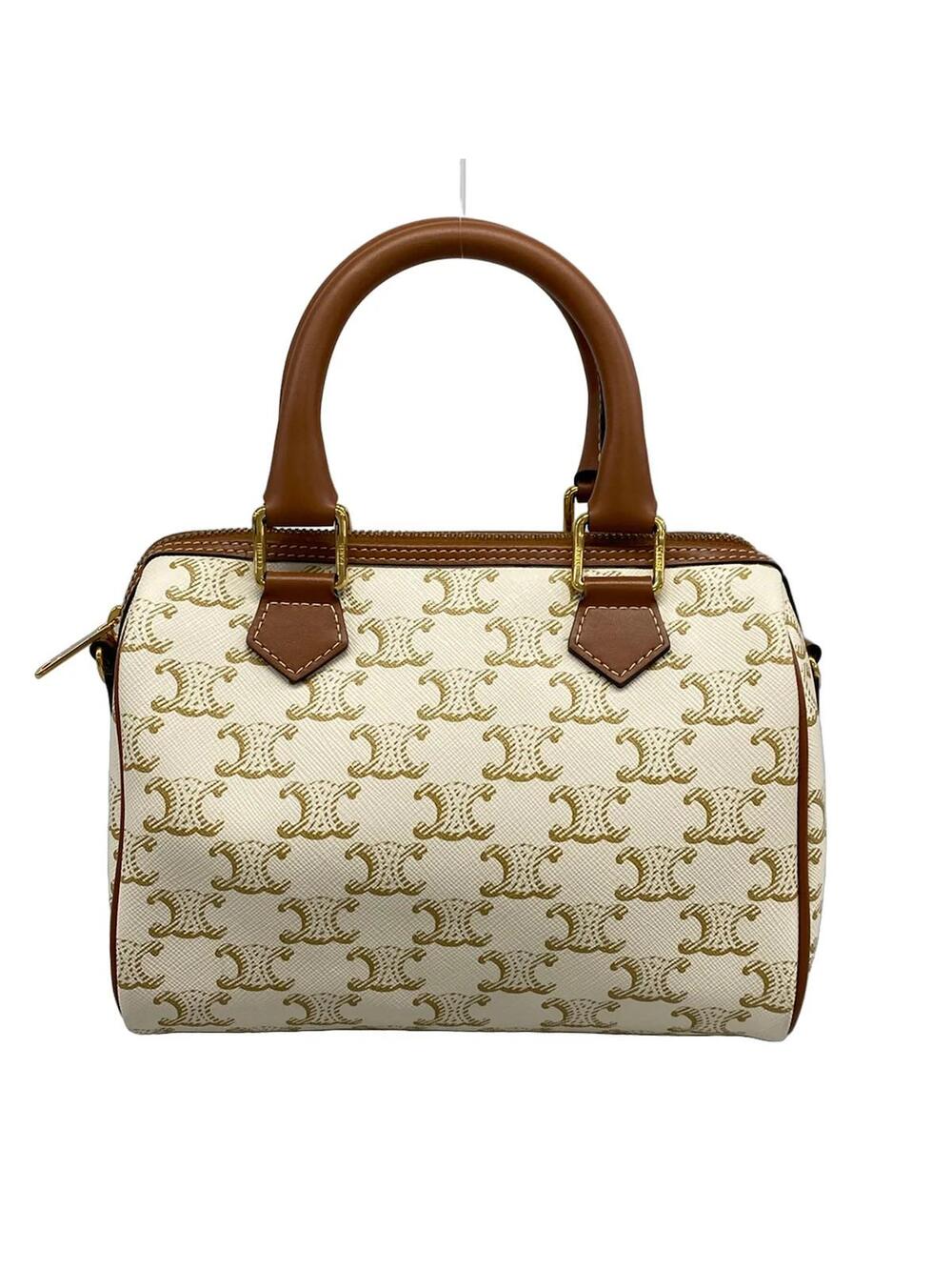 Celine Small Boston/Trionf Canvas White #345709C23B